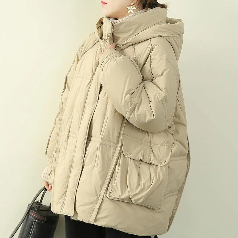 plus size snow jackets coats khaki hooded patchwork warm coat