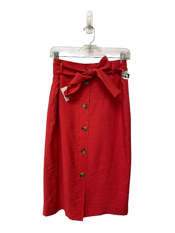 Skirt Midi By Ann Taylor In Red, Size: 4