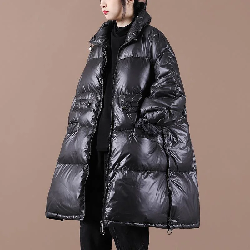 Casual plus size snow jackets outwear black stand collar thick warm winter coat