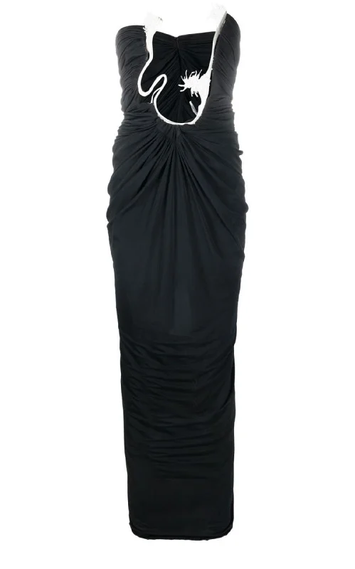 Strapless Cutout Embellished Stretch-jersey Maxi Dress