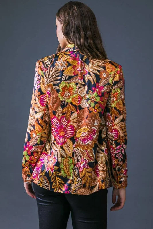 Silk Floral Blazer