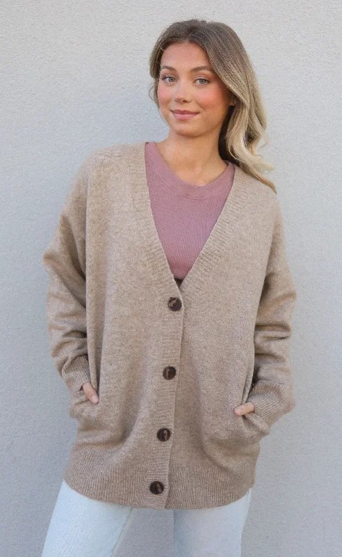 upstate weekends cardigan - mocha