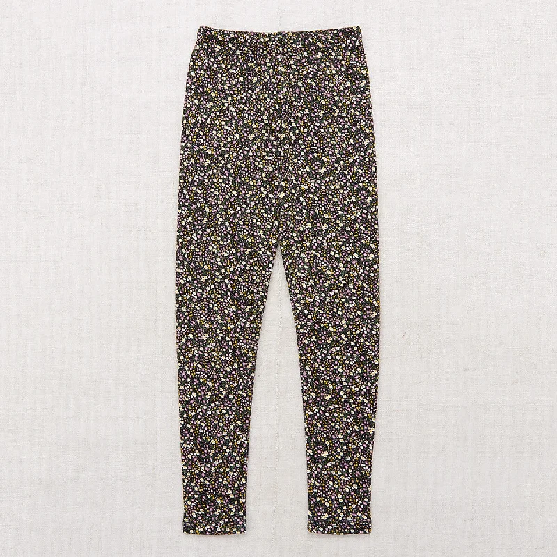 Baby Legging in Carbon / Periwinkle Mini Floral by Misha & Puff