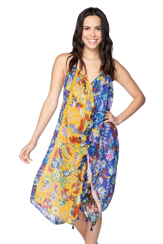 Maxi Halter Sundress Coverup  in Botanical Garden Print