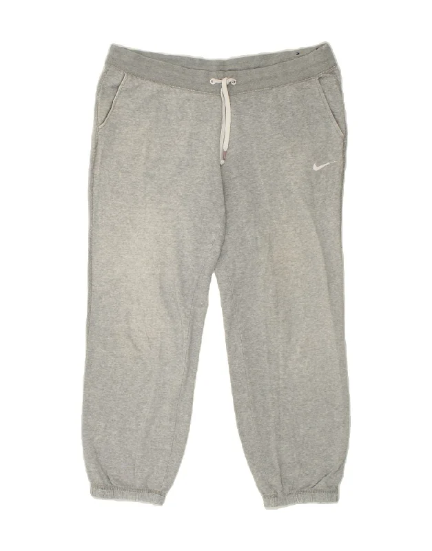 NIKE Womens Tracksuit Trousers Joggers UK 18 XL  Grey Cotton