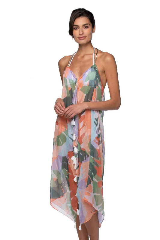 Maxi Halter Sundress Coverup  in Maui Escape Print