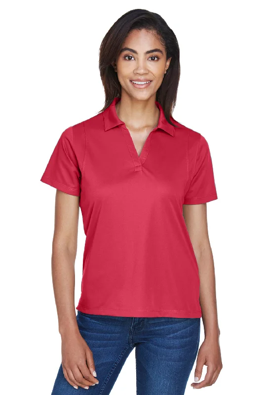 Harriton Womens Moisture Wicking Short Sleeve Polo Shirt - Red - Closeout