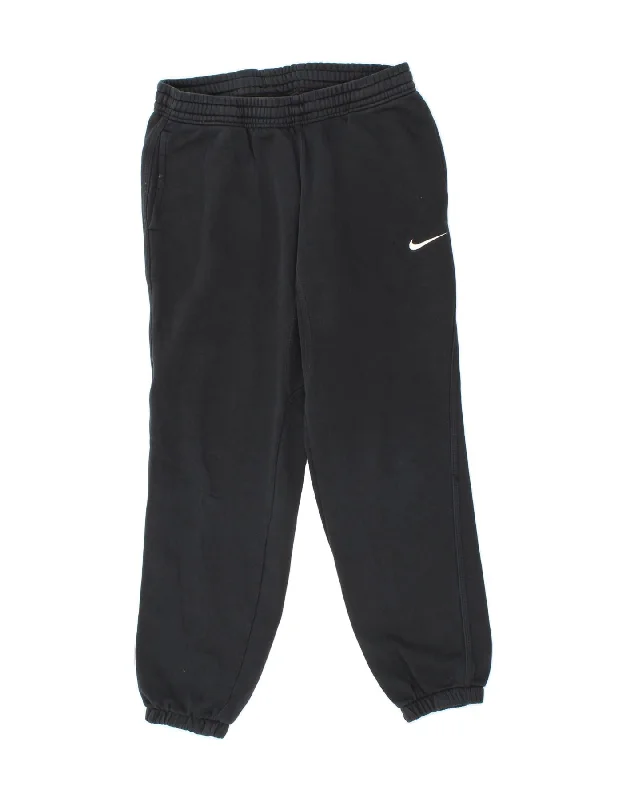 NIKE Womens Tracksuit Trousers Joggers UK 14 Medium  Black Cotton