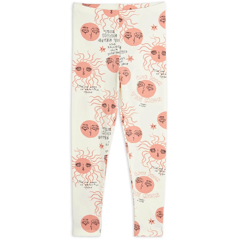 Moon And Sun Leggings in Pink by Mini Rodini