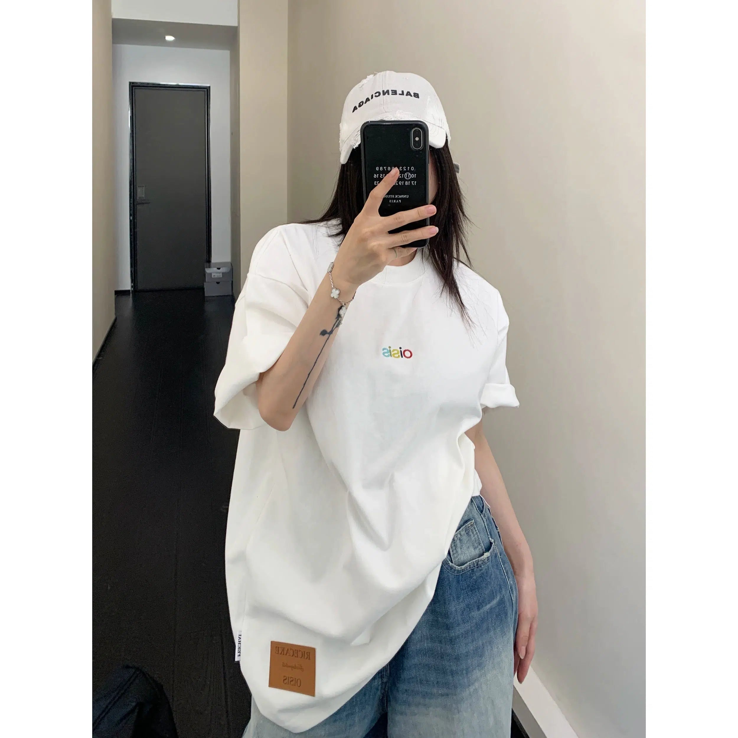 Letter Embroidered T-shirt