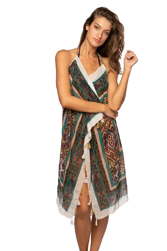 Maxi Halter Sundress Coverup  in Sunland Park Print