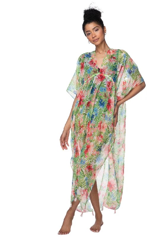 Dreams in Paradise Print Poolside Maxi Coverup Dress