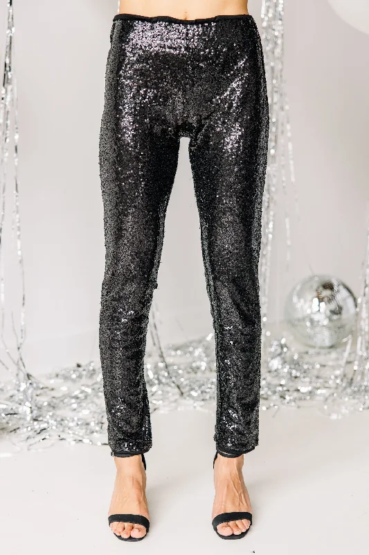 Get It Started Black Sequin Leggings