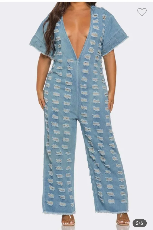 Jazzy jean denim jumpsuit