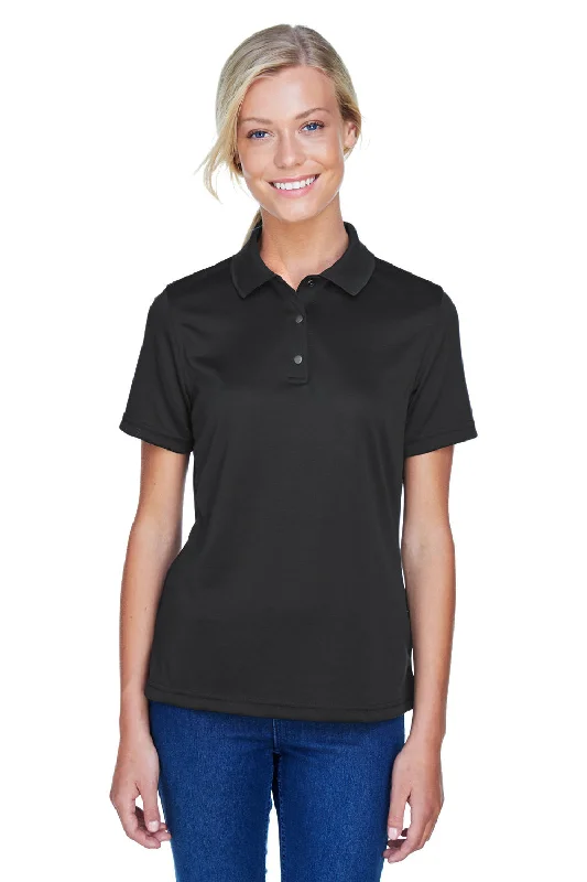 Harriton Womens Advantage Moisture Wicking Short Sleeve Polo Shirt - Black