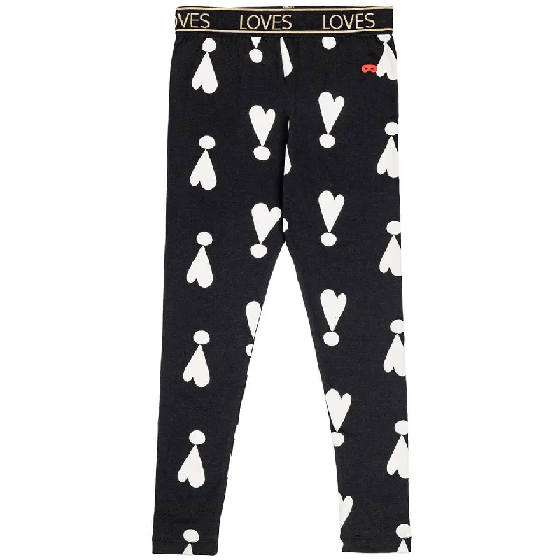 Exclamation Hearts Leggings in Black by Beau Loves