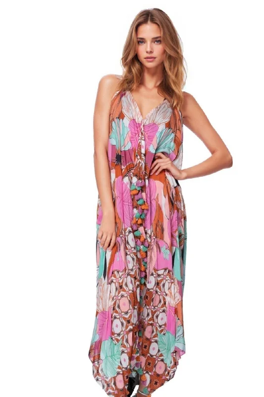 Maxi Halter Sundress Coverup in Under the Canopy print