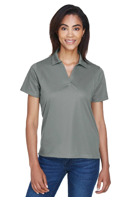 Harriton Womens Moisture Wicking Short Sleeve Polo Shirt - Charcoal Grey - Closeout