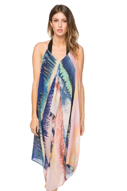 Maxi Tassel Coverup Sun Dress in Mystic Sunrise