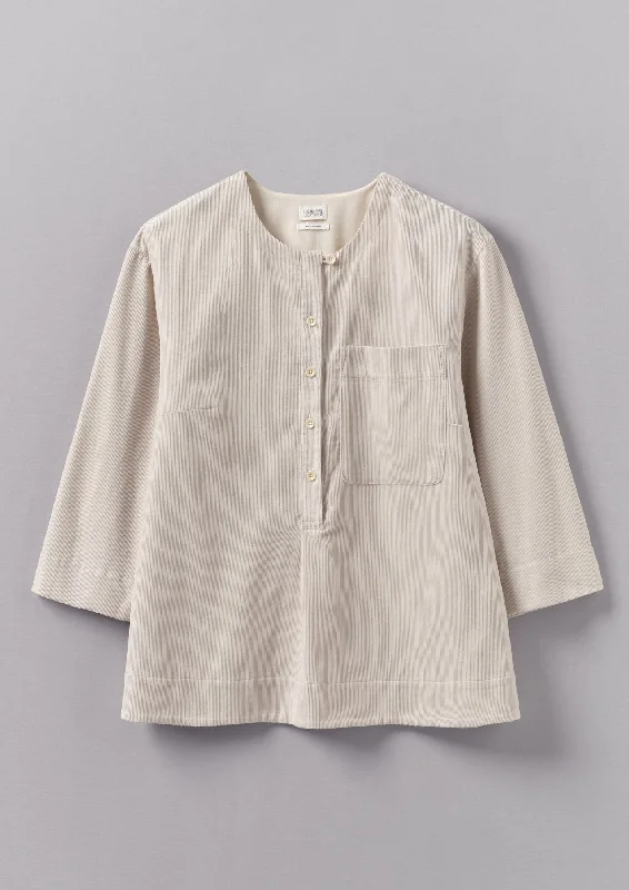 Organic Cord Patch Pocket Shirt | Stone