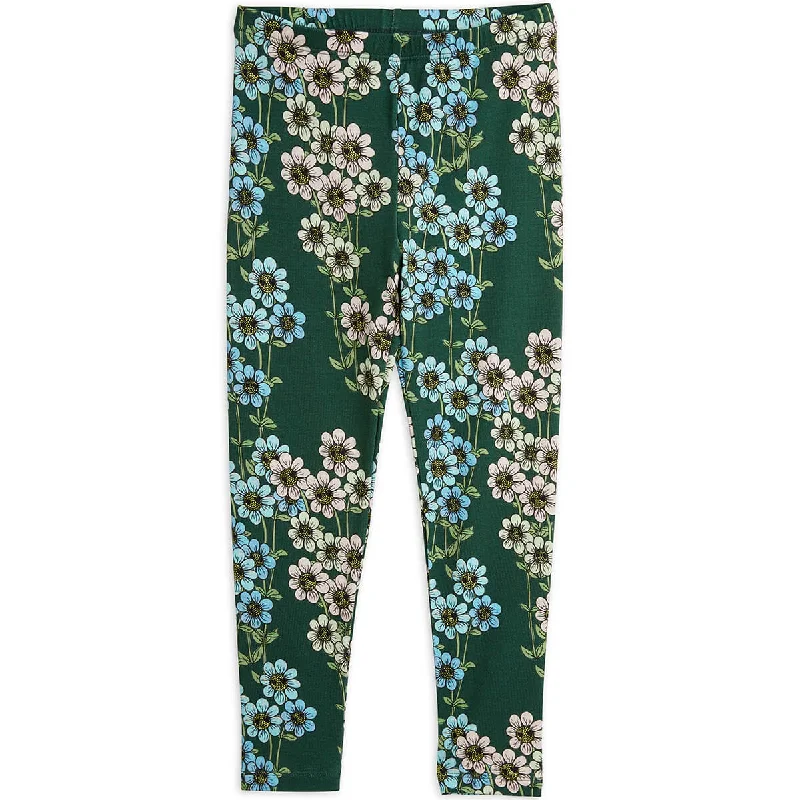 Daisys AOP Leggings in Green by Mini Rodini