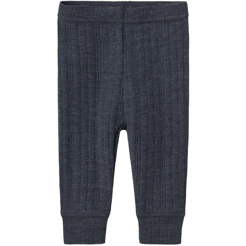 Name It Ombre Blue Wang Wool Needle Long Johns Solid Noos