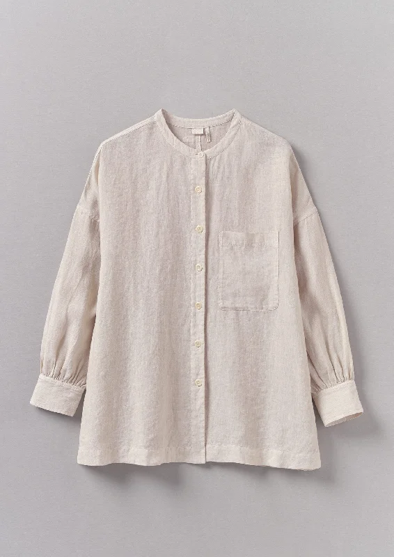 Garment Dyed Linen Oversized Shirt | Stone