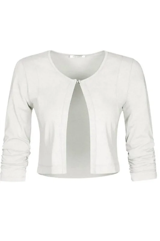 Basic Essential Front Tie Cardigan In White