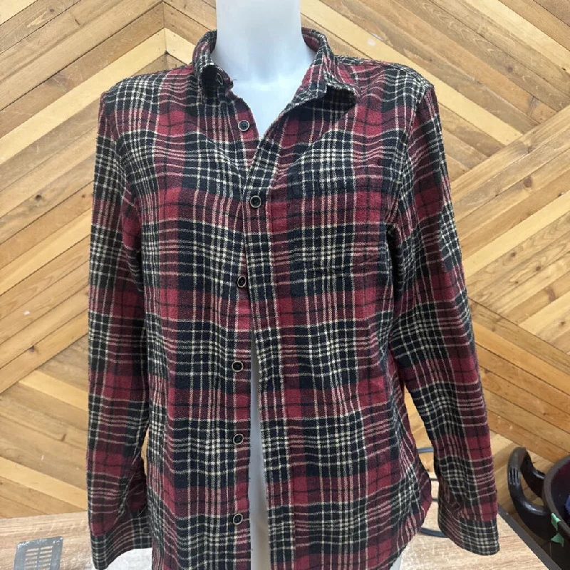 Jachs Mfg Co - Women's Flannel Shirt: Burgundy/Black/Tan-women-SM