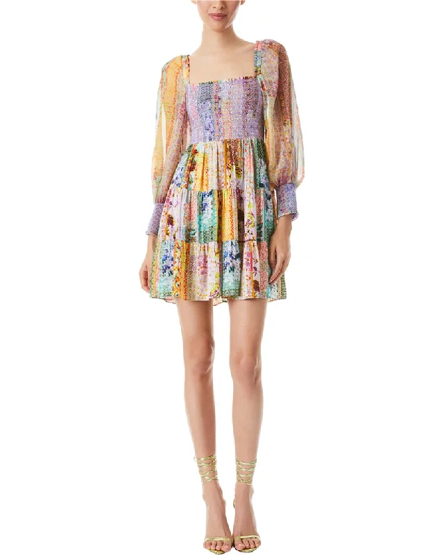 alice + olivia Rowen Tiered Mini Dress