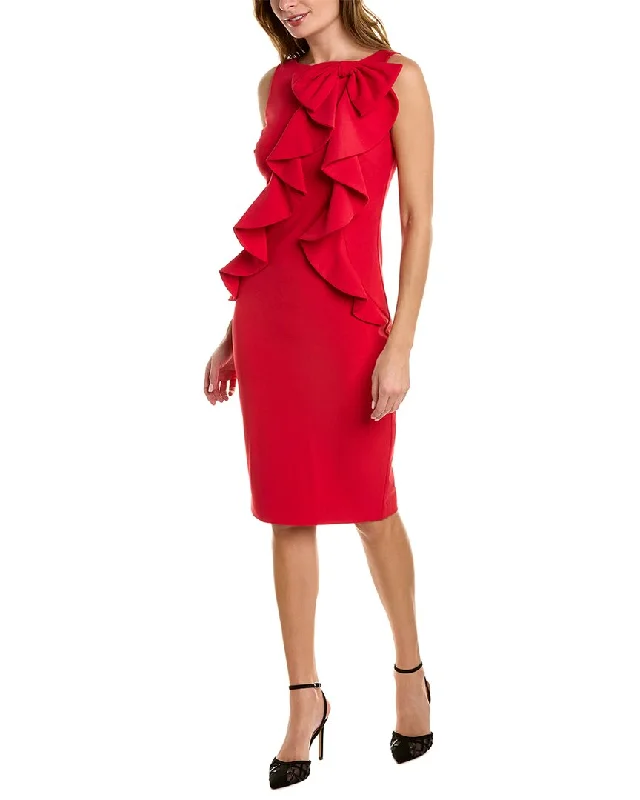 Badgley Mischka Bow Sheath Dress