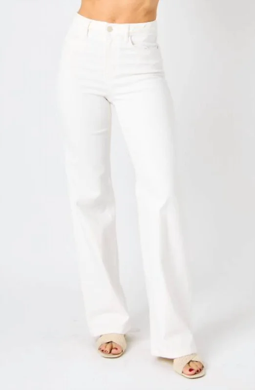 Braided Waistband Jeans In White