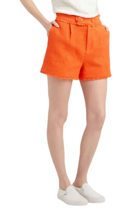 Cherryl Boucle Shorts In Cherry Tomato