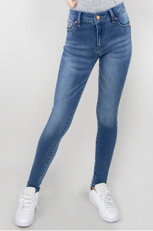 High Rise Ankle Skinny Jeans In Indigo