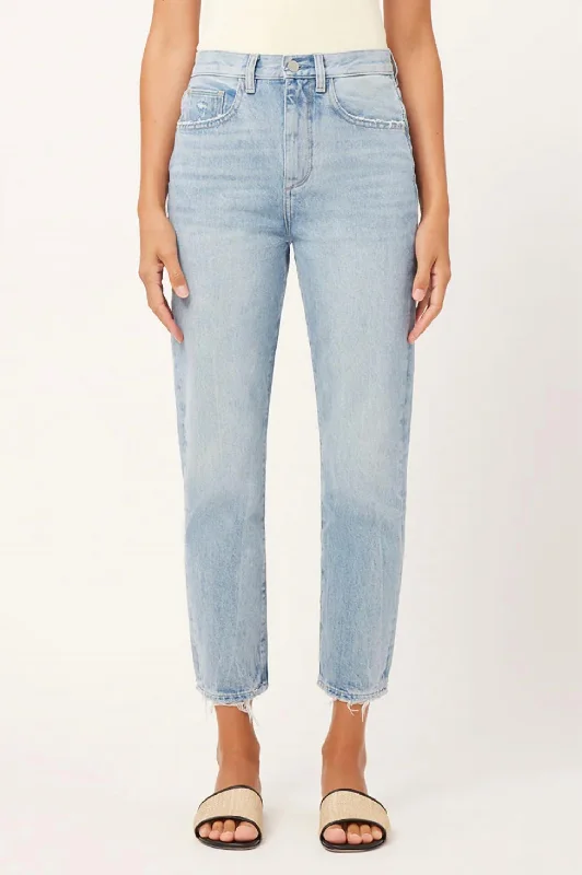 Lela Slim Ultra High Rise Jeans In Light Seaglass