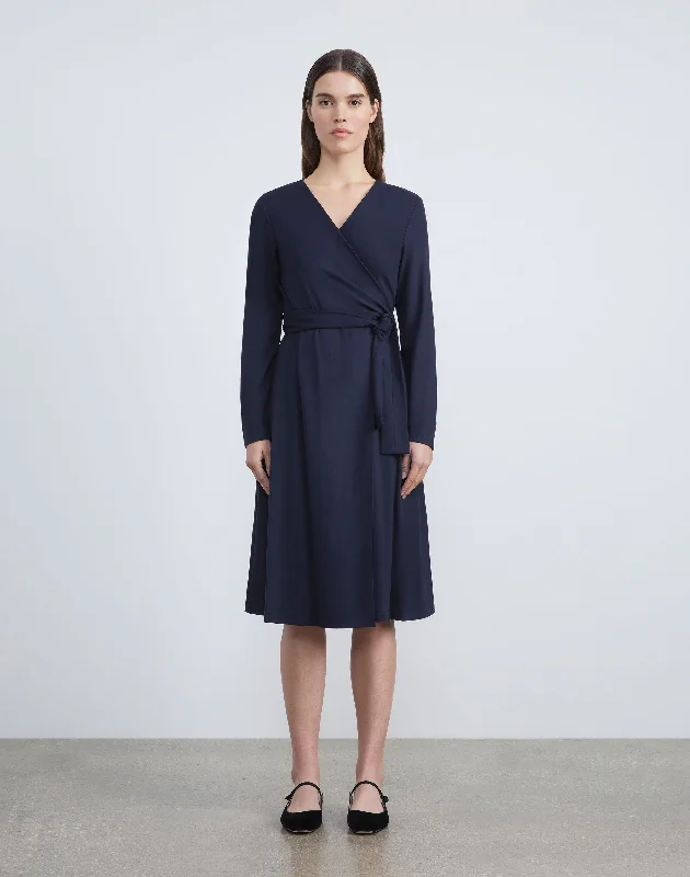 Lightweight Punto Milano Wrap Dress