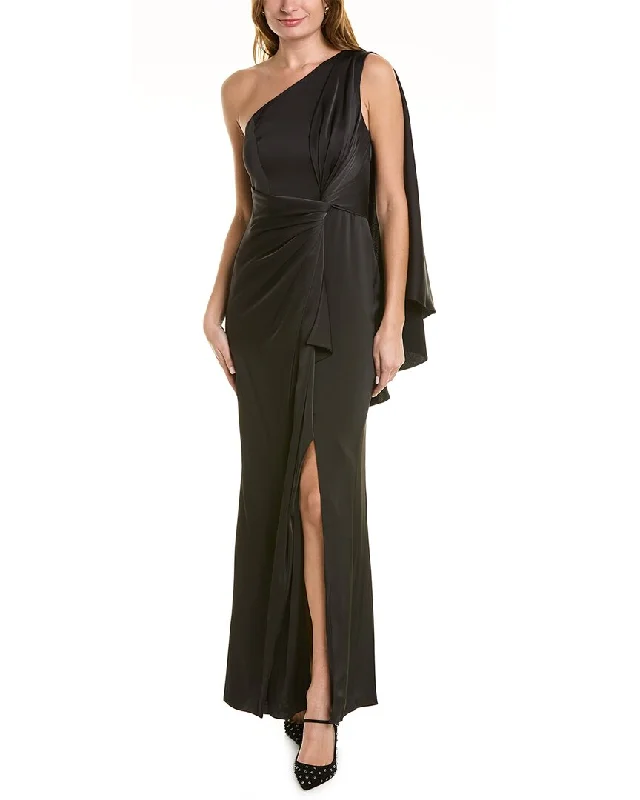 Maison Tara One-Shoulder Column Gown