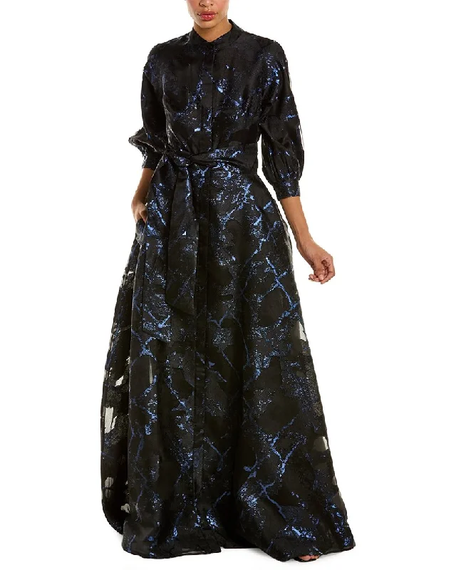 Teri Jon by Rickie Freeman Jacquard A-line Gown