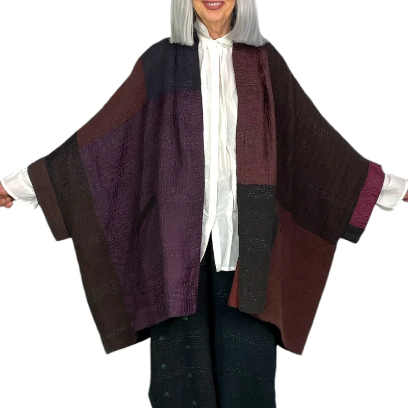 JAIPUR PATCH DOUBLE COLLAR PONCHO