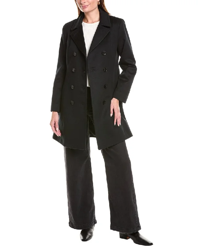 sofiacashmere Modern Wool & Cashmere-Blend Trench Coat