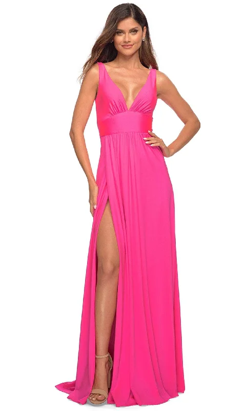 La Femme 30669 - Sleeveless High Slit Evening Gown